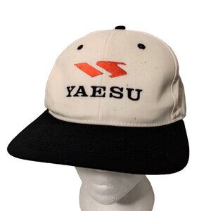 YAESU Cap Vintage 1990s Colorblock Black Natural Canvas Ham Radio Hat